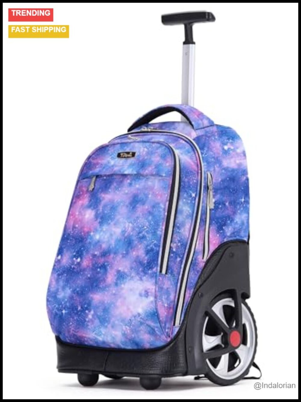19 inch Rolling Backpack with Wheels Laptop Bookbag for Teens Travel